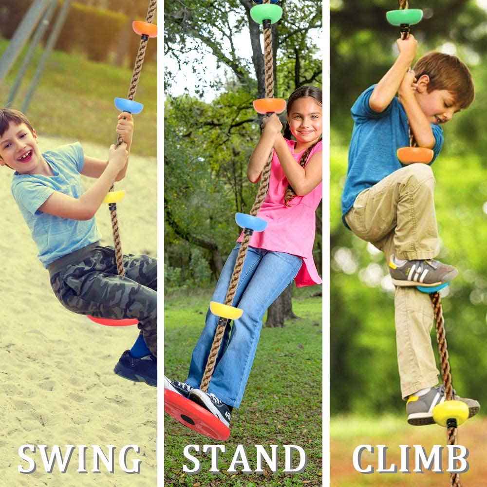 Single Disc Seat & Climbing Rope | Jungle Gym Tree Swing | Rope Swing: image 4