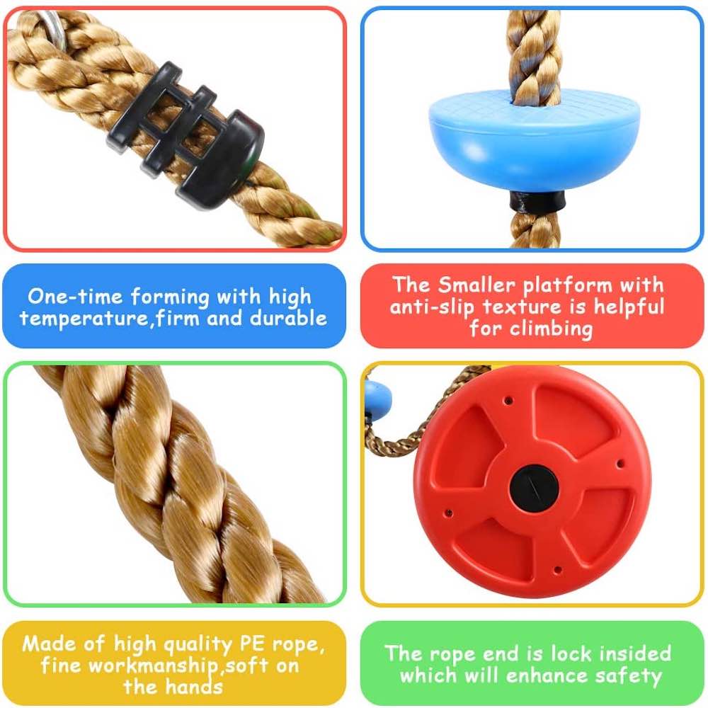 Single Disc Seat & Climbing Rope | Jungle Gym Tree Swing | Rope Swing: image 6
