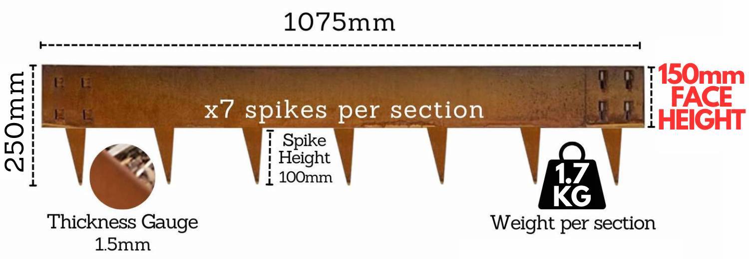 Corten Metal Edging | Corten Garden Edging | Core 10 Steel Edging: image 10