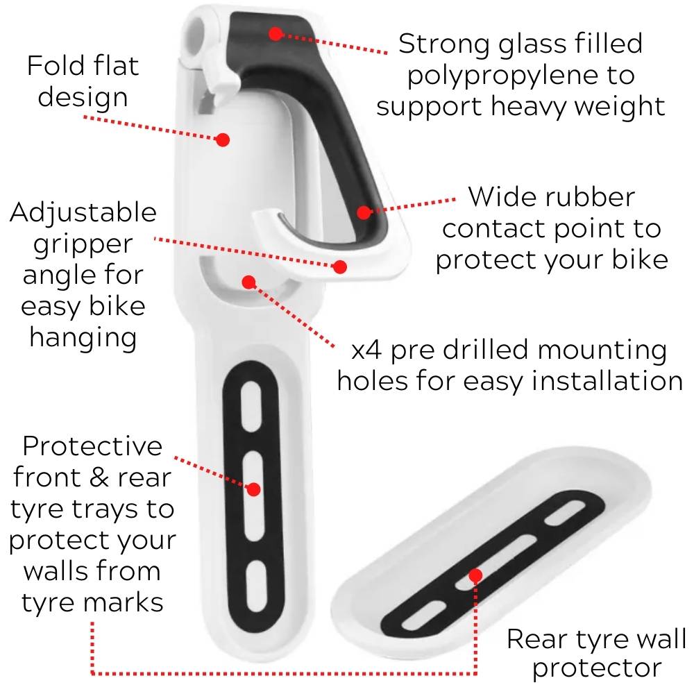 Vertical Bike Hook | Wall Bike Mount | Bicycle Hanging Storage System: image 4